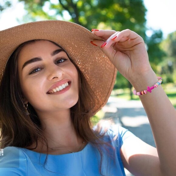 Christian Bracelets Pack 48pcs Colorful Polymer Clay Beaded Jewelry Gift - Picture 5 of 7